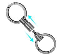 KeyUnity KA38SW Porte-clé amovible à double extrémité, en titane, organisateur de clés rotatif gauche pour mousqueton, porte-clés pivotant à double extrémité pour la connexion