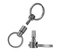 KeyUnity KA46 Titane Porte-clés à Dégagement Rapide, Porte-clés à Double Extrémité, avec Tournevis plat Rotatif Verrouillable, idéal pour le Rangement Quotidien des Clés, le Camping et la Randonnée