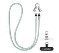 KeyUnity KH03 Sangle de cou et câble de données USB-C pour téléphone portable 2 en 1 Bracelet tressé court de 120 cm Câble USB-C caché compatible avec le port de charge USB-C(vert clair)