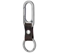 KeyUnity KM21SW Clip de Ceinture en Titane Mousqueton Porte-clés en Cuir avec Porte-clés Amovible