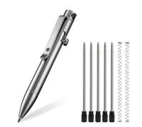 KeyUnity KP04ST Stylo À Bille En Alliage De Titane Avec Pince, Stylo De Poche EDC En Métal Rétractable Pour Un Transport Quotidien
