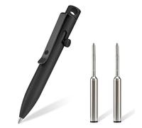 KeyUnity KP05BK Stylo À Bille En Alliage De Titane Avec Pince, Stylo De Poche EDC En Métal Rétractable Pour Un Transport Quotidien