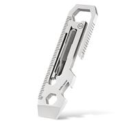 KeyUnity KR03 Outil multifonction en acier inoxydable 420, embouts Phillips, plat et à levier, décapsuleur, clés Allen (M2, M3.5, M5), échelle de mesure - format EDC, portable