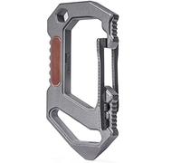 KeyUnity KU03 Titane EDC 6 en 1 Mousqueton Multi-Outils à DéGagement Rapide, Mousqueton Porte Clé, Outil Multifonction, Porte-CléS, Tournevis, Tournevis à Fente, Ouvre-Bouteille, Barre De Levier