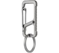 KeyUnity unisexe-adulte KM06 Keychain Mousqueton, Anti-lost Quick Release Titanium Key Holder, 2 pouces Organisateur clé Heavy Duty Petite Argent, S