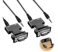 keyxer 2 pièces HDMI vers VGA, Adaptateur HDMI Vga avec Prise Jack 3,5 mm, Adaptateur vers VGA pour PC, Ordinateur Portable, Moniteur, PS4/3 Xbox, HDTV et Plus