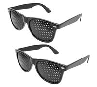 keyxer Lunettes à Grille Sténopéïques Anti-Fatigue avec Branches Pliables - Lunettes de Soleil à Trous Noir pour Détente Visuelle, Amélioration Naturelle de la Vue,Mode Petit Trou Lunettes