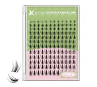 KEYYOU D Curl Manga Fairy Lash Clusters - Lot de 144 extensions de cils Wispy avec ruban invisible naturel - Kit d'extension de cils imperméables pour la maison (Fairy D 8-16 MIX)