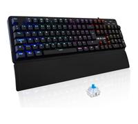 Keyz Carbon E Clavier Mécanique Gamer Azerty Blue Switches Ultra Précis - 16 Effets de Rétro-Éclairage - Repose-Poignets Magnétique