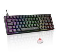 Keyz Titanium - Clavier Gaming 65% AZERTY, USB - Clavier Mecanique Switch Rouge - RGB 100% Personnalisable, Anti-Ghosting, Macros