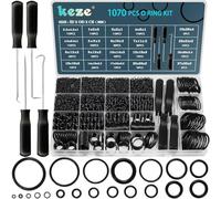 KEZE 1070 pièces Kit assortiment de joints toriques de 20 tailles avec pic et crochet pour réparation de robinets de lave-linge à pression, diamètre extérieur : 4,5 mm à 33 mm