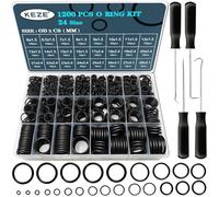 KEZE 1200 pièces Kit assortiment de joints toriques en caoutchouc universels de 24 tailles avec ensemble de 4 outils de précision et crochets, diamètre extérieur : 6 mm à 28 mm Joint toriqueque