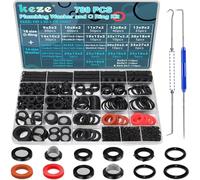KEZE 780 pièces Kit assortiment de rondelles en caoutchouc 14 rondelles pour tuyaux d'arrosage et 18 joints toriques en nitrile pour robinets extérieurs, diamètre extérieur 5-33 mm