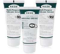 KEZE Graisse silicone, mastic silicone étanche et de qualité alimentaire, lubrifiant pour vannes, robinets et joints toriques (lot de 3)