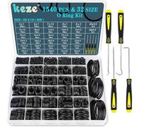 KEZE Kit assortiment de 1540 joints toriques en caoutchouc de 32 tailles avec pic et crochet pour robinets, plomberie,diamètre extérieur des joints toriques : 4 mm à 50 mm
