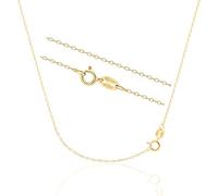 KEZEF Collier en Or 18Kt pour Femmes, Chaîne en Argent 1.3 mm, 16 Pouces, avec Fermoir à Anneau à Ressort, Fabriqué en Italie