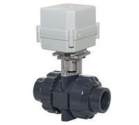 Kezhai Dream DN40 Vanne à boisseau sphérique motorisée 110-230VAC, PVC 1 1/2" 2 fils Retour automatique NO Vanne à boisseau sphérique électrique