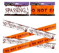 Kezidhp 2pcs Halloween Ruban de Signalisation 6m - Halloween Absperrband Deko, Ruban Avertissement pour Fête Zombie, Jardin, Extérieur & Maison, Réutilisable
