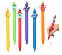 Kezidhp 6 Stylos à Bille Effaçables 0.5mm Bleu - Stylos Gel Effaçables - Idéal Étudiants, Bureau, École - Lot Cadeau Pratique - Design Attrayant