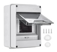 Kezidhp Coffret Électrique Étanche IP65 Extérieur - 5 Modules DIN avec Rail Intégré, Porte Transparente et Bornes de Recharge - Boîtier ABS Résistant pour Jardin, Cave, Garage, Villas