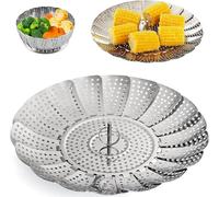 Kezidhp Panier Vapeur Inoxydable Pliable - Cuiseur à Vapeur Ajustable 15-30 cm pour Autocuiseur et Casseroles, Accessoire de Cuisson Santé pour Légumes, Riz et Dumplings