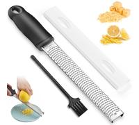 Kezidhp Zesteur d'Agrumes et Râpe Manuelle en Acier Inoxydable - Idéale pour Parmesan, Citron, Gingembre, Ail, Noix de Muscade et Chocolat - Lame Ultra-Tranchante, Facile à Nettoyer au Lave-Vaisselle