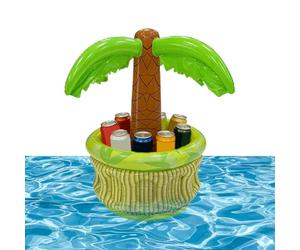 Kezvmhy Glacière gonflable - Seau à glace flottant portable | Motif palmier gonflable | Cadeau d'activités aquatiques pour événements d'été