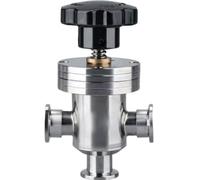 KF-50 Vanne à chicane manuelle de type T for vide poussé - Acier inoxydable 304, vanne d'isolement à soufflet à 3 voies(KF-50)