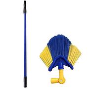 KF Balai mural et à poussière - Balai d'angle avec manche télescopique - Balai d'araignée - Extensible jusqu'à 152 cm, pivotant à 180 ° - Atteint chaque coin