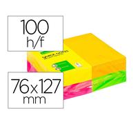 [KF01350] Q-connect Bloc-notes quick notes couleurs néon rainbow 76x127mm 100...