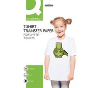 Q-Connect Lot De 10 Feuilles De Papier A4 Transfert Pour T-Shirt Coton Coloris Blanc