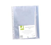 [KF01955] Q-connect Lot 100 Pochettes PP Grainé 5/100e Eco Perforée Antistati...