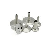 KF16 KF25 KF40 KF50 SUS304 Stainless Steel Vacuum Hose Barb Joint Flange Adapter Tri Clamp Pipe Fitting Homebrew(KF16-10mm)