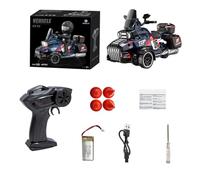 KF35 Trike de dérive RC à l'échelle 1:43, 2,4 G 3 WD avec télécommande d'accélérateur d'huile avec lumières LED et figurine pour adultes
