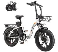 KF9 - Velo électrique pliable, 1000 W, batterie de 48 V 35 Ah, vitesse maximale de 40 km/h, autonomie de 120 km, pneus de 20 x 4 pouces, Blanc