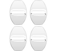 KFBJM 4 Pièces Couvercle Serrure Porte Voiture pour Audi A1 A3 A4 A5 A6 A7 A8 B6 B7 B8 B9 C6 C7 C8 D3 D4 D5 D6, Auto Loquets Protection Couverture Housse Verrouillage Capuchon Verrou,White
