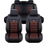 KFBJM Housses de Siège de Voiture pour Audi A4 B7 Avant Wagon 8ED 2004 2005 2006 2007 2008, PU Cuir Respirant Antidérapant Confortable Imperméable Protection Interieur Accessoires,Black-Coffee