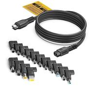 KFD Câble de Charge USB C vers DC 100W USB-C vers DC 20V -Pour Acer Lenovo HP ASUS Samsung Medion Sony Fujitsu MSI XPS Chromebook Notebook 19V 20V Adaptateur USB C Câble adaptateur avec 15 connecteurs