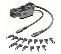 KFD Câble PD USB C vers CC 100 W 5 V 9 V 12 V 15 V 20 V réglable, 15 adaptateurs de fiche - Nécessite séparément avec une station d'alimentation 20 V CC ou un chargeur secteur USB-C 100 W pour