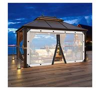 KFDDO Rideau Impermeable Exterieur Bache pour Pergola Transparente avec Fermeture Éclair Matériau PVC Résistant aux Déchirures pour Porche/Gazebo/Pergola/Patio(2.1x2.2m/6.89x7.22ft)