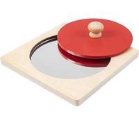 KFDDRN Montessori Miroir Bébé Bouton Puzzle, Rond Jouet Éducatif en Bois pour Nouveau-Né, Bébé, Tout-petit 6-12 mois