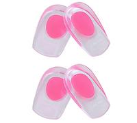 KFGISD, 2 paires de coussinets de talon en silicone for fasciite plantaire, épine calcanéenne et douleurs au tendon d'Achille, talonnettes et coussinets en gel absorbants,Semelles orthopédiques(Pink,