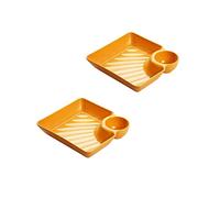 KFGISD, Assiettes à dîner divisées, assiette de contrôle du régime, assiettes à dîner, assiettes carrées de 7,2 pouces for dessert, salade, sushi, fruits, légumes, collations,Assiettes(2*organ)