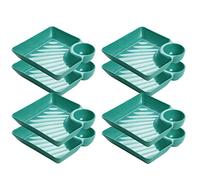 KFGISD, Assiettes à dîner divisées, assiette de contrôle du régime, assiettes à dîner, assiettes carrées de 7,2 pouces for dessert, salade, sushi, fruits, légumes, collations,Assiettes(8SET green)