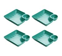 KFGISD, Assiettes à dîner divisées, assiette de contrôle du régime, assiettes à dîner, assiettes carrées de 7,2 pouces for dessert, salade, sushi, fruits, légumes, collations,Assiettes(4*green)