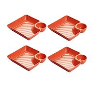 KFGISD, Assiettes à dîner divisées, assiette de contrôle du régime, assiettes à dîner, assiettes carrées de 7,2 pouces for dessert, salade, sushi, fruits, légumes, collations,Assiettes(4*red)