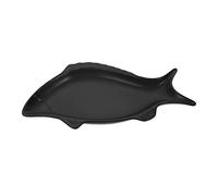 KFGISD, Assiettes à dîner divisées, assiette de contrôle du régime, assiettes à dîner, plateau à couverts, plat en forme de poisson, plateau de rangement for collations, apéritif,Assiettes(Black)