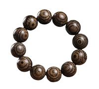 KFGISD, Bracelet de Perles de prière Bouddhiste, Bracelet de Perles, Perles de prière, Bracelet à Boucle Unique en Perles de Bois œil d'aigle de 20 mm,Chapelet