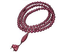KFGISD, Bracelet de Perles de prière Bouddhiste, Bracelet de Perles, Perles de prière, Collier de Perles Multi-Cercles en Bois de Rose Indien 108,Chapelet