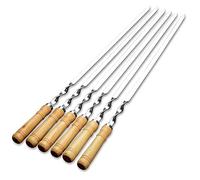 KFGISD, Brochettes à kebab, 55 cm 21,5" Brochettes de barbecue à long manche Shish Kebab Barbecue Grill Stick Fourchette de barbecue en bois Acier inoxydable Barbecue d'extérieur ，Brochettes